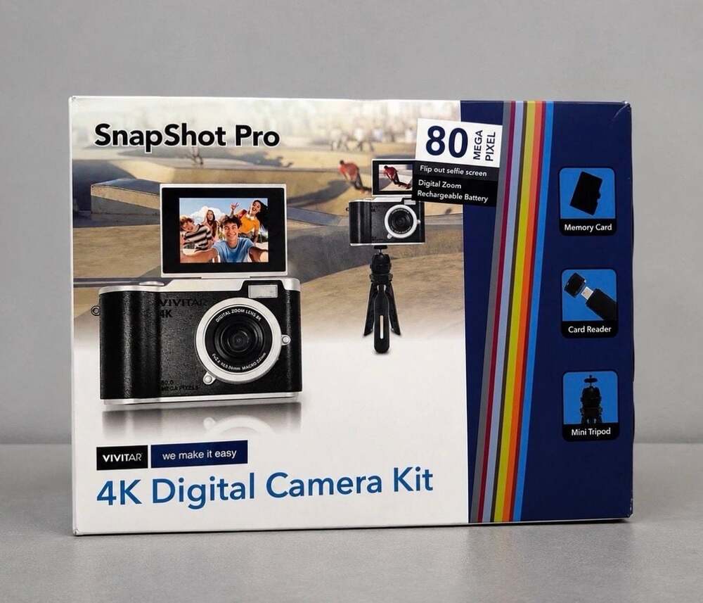 Vivitar SnapShot Pro 4K Digital Camera Kit with Selfie Screen and Accessories